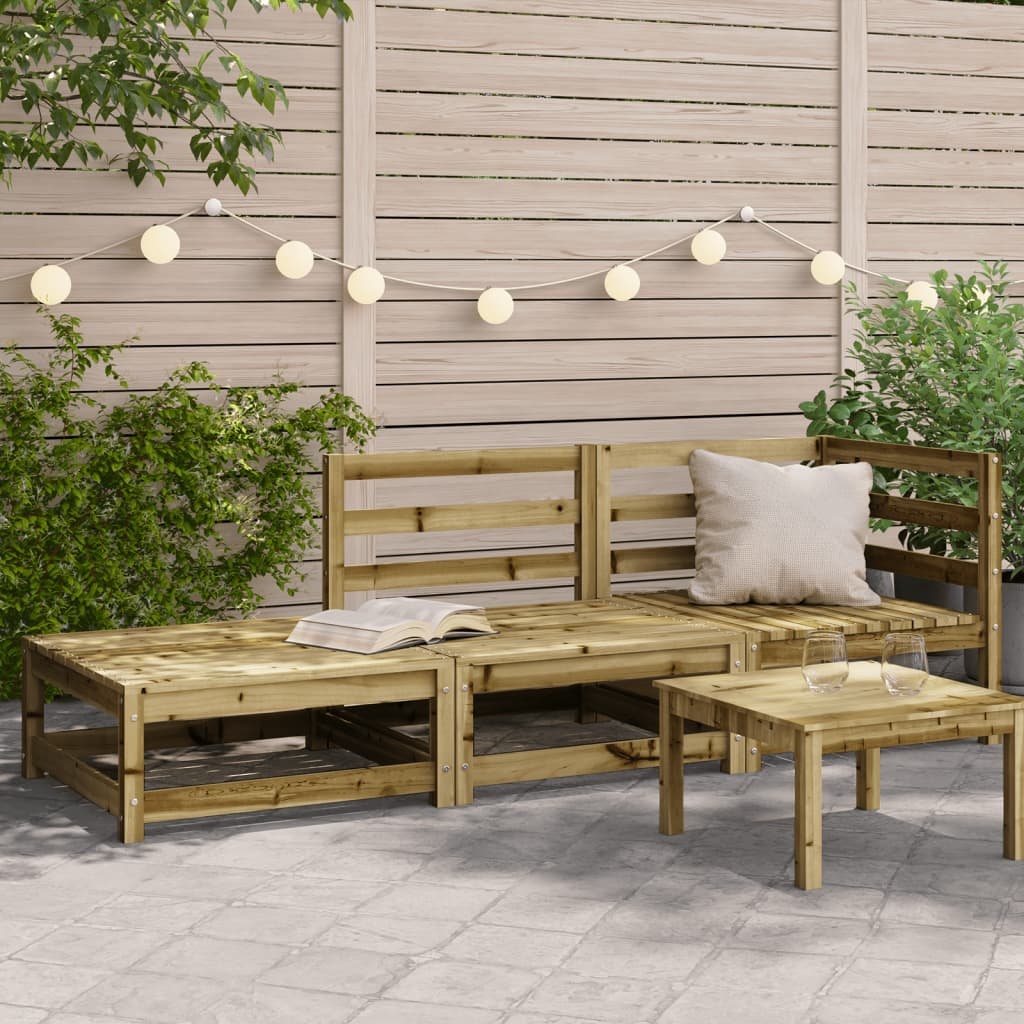 Tuinbank Set Grenenhout + Voetenbank - 35% Korting!