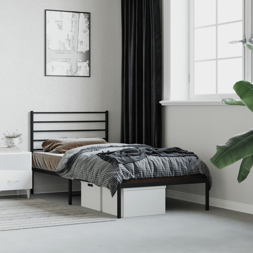 vidaXL Bedframe 90x200 Zwart Metaal - 35% Korting!