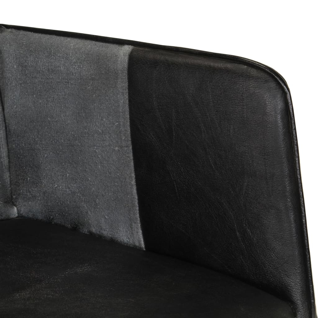 VidaXL Leren Fauteuil Zwart/Grijs - 41% Korting!