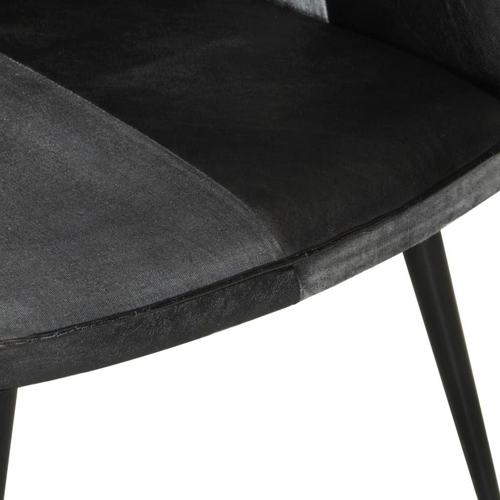 VidaXL Leren Fauteuil Zwart/Grijs - 41% Korting!