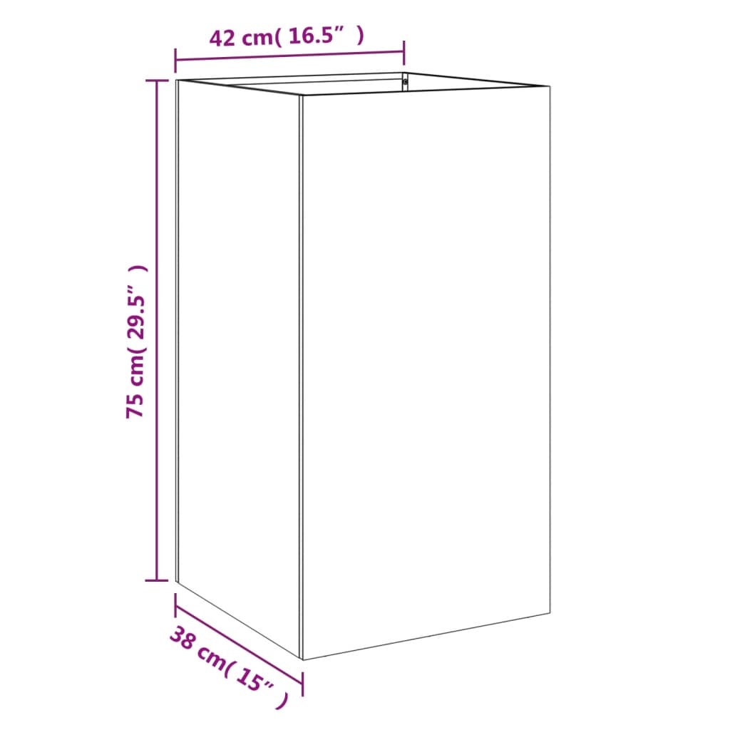 VidaXL Plantenbak Staal Zwart 42x38x75cm - 47% Korting!