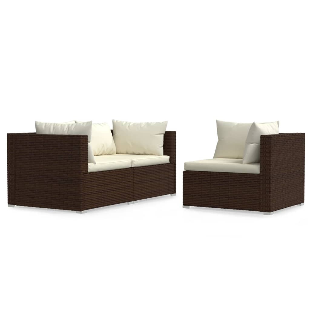 vidaXL Loungeset Bruin Rattan 3-delig - 35% Korting!