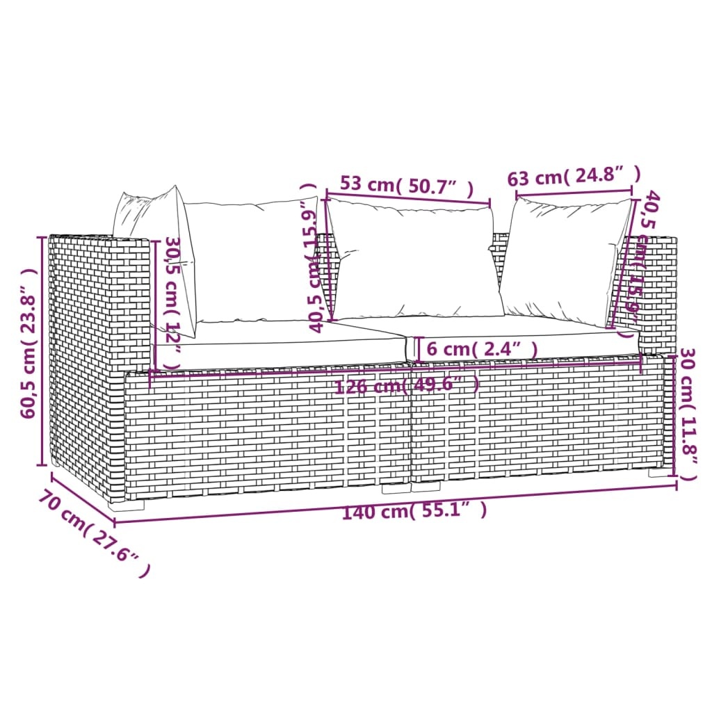 vidaXL Loungeset Bruin Rattan 3-delig - 35% Korting!