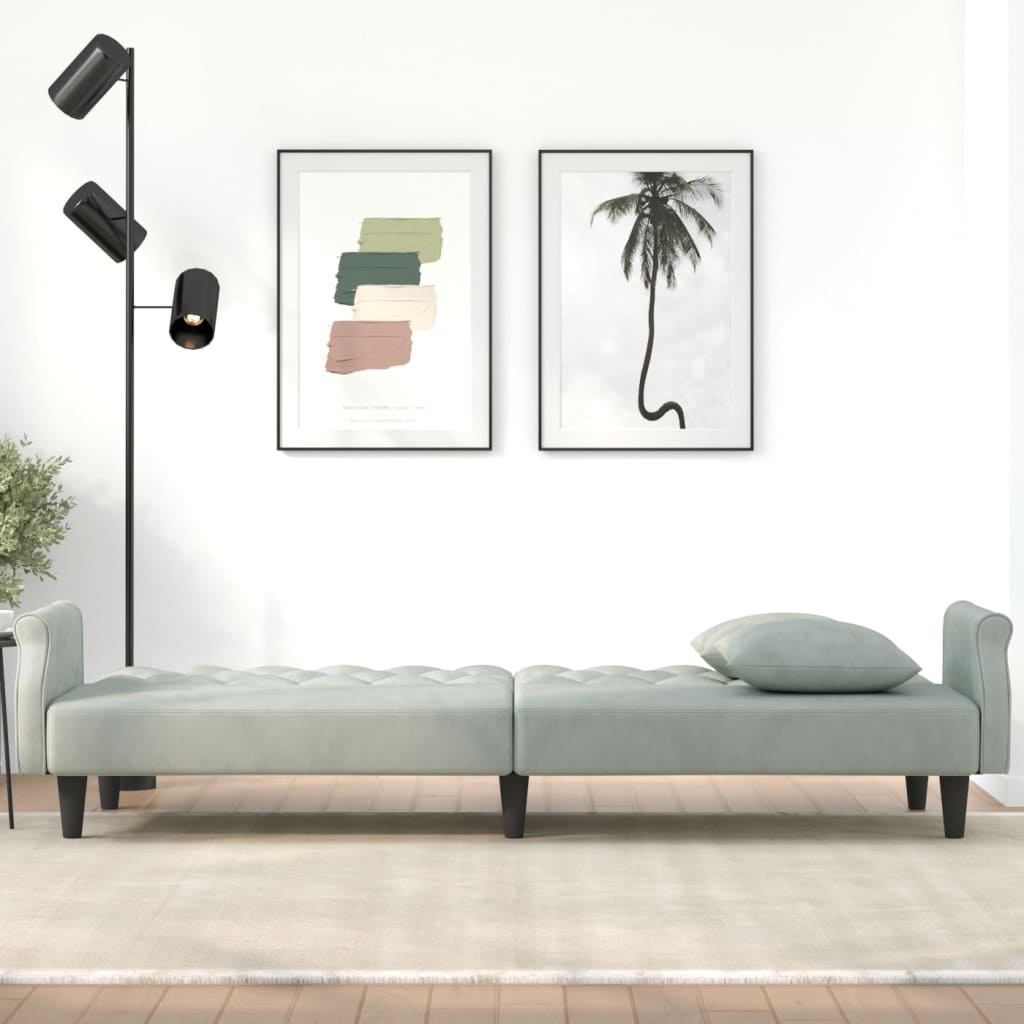 vidaXL Lichtgrijze Fluweel Slaapbank - 35% Korting!