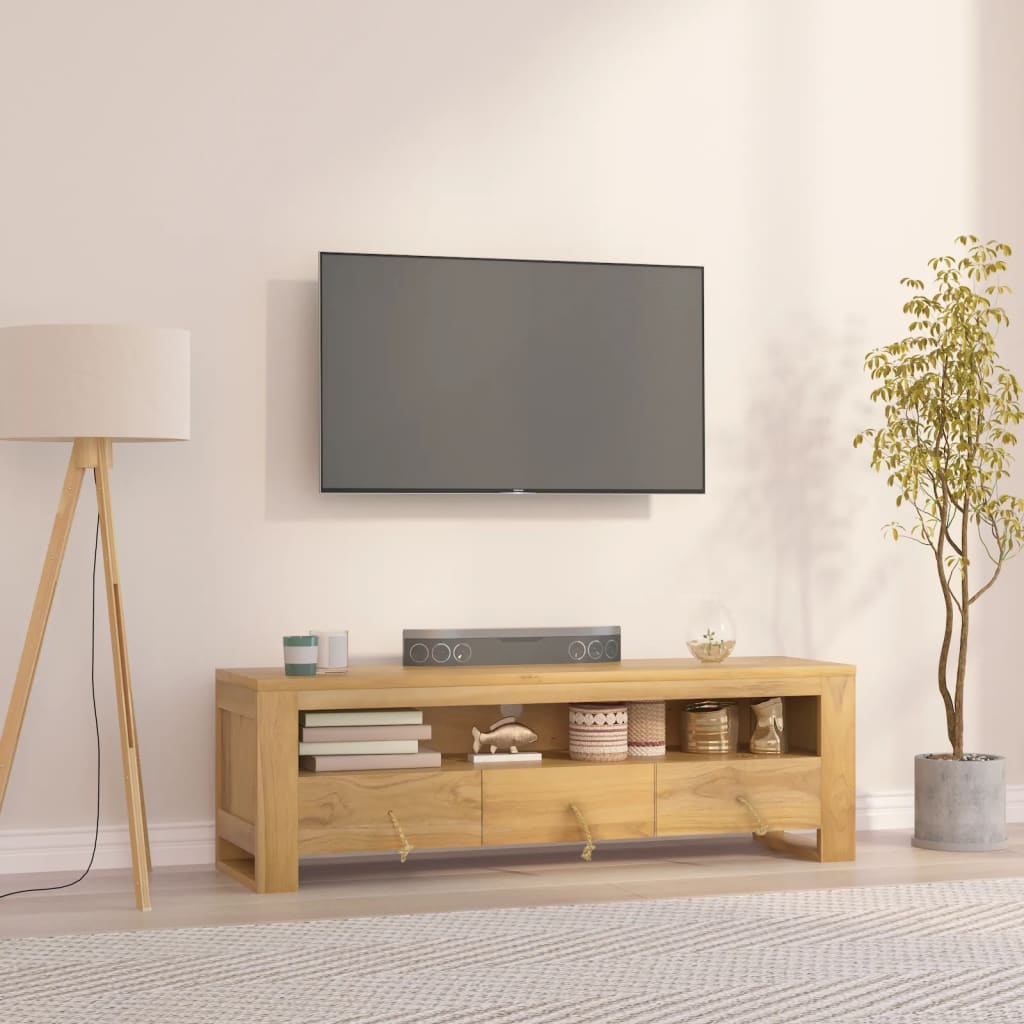 VidaXL TV-meubel Teakhout 110cm - 35% Korting! Zo goed als nieuw