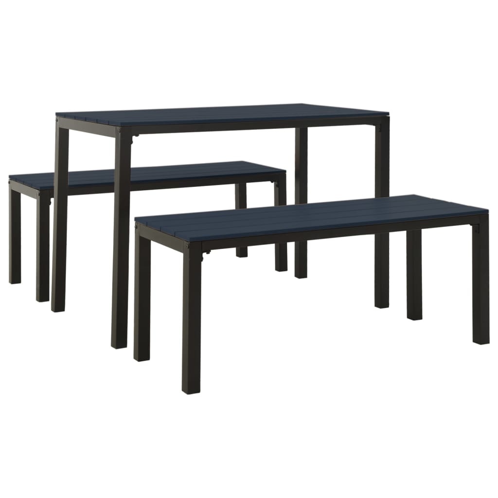 VidaXL 3-delige Tuinset Zwart - Staal & HKC - 35% Korting!