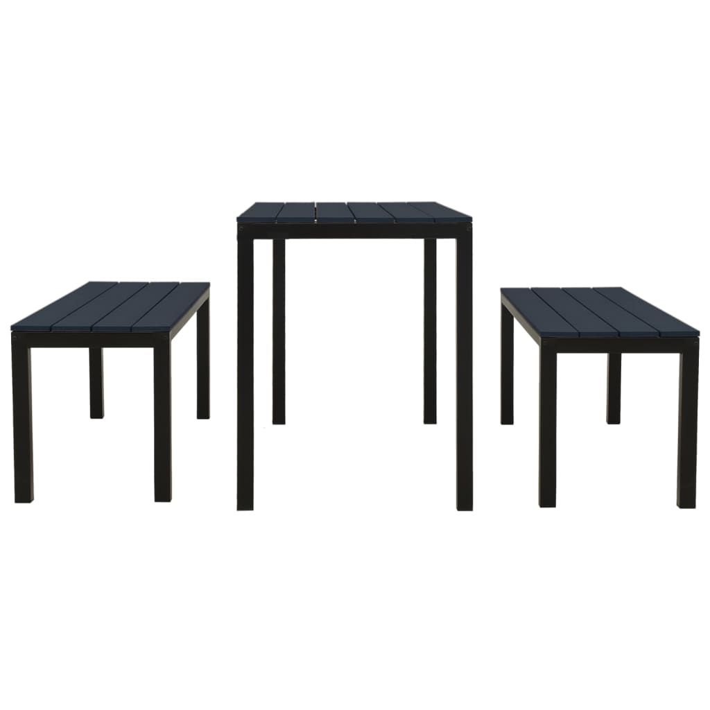 VidaXL 3-delige Tuinset Zwart - Staal & HKC - 35% Korting!