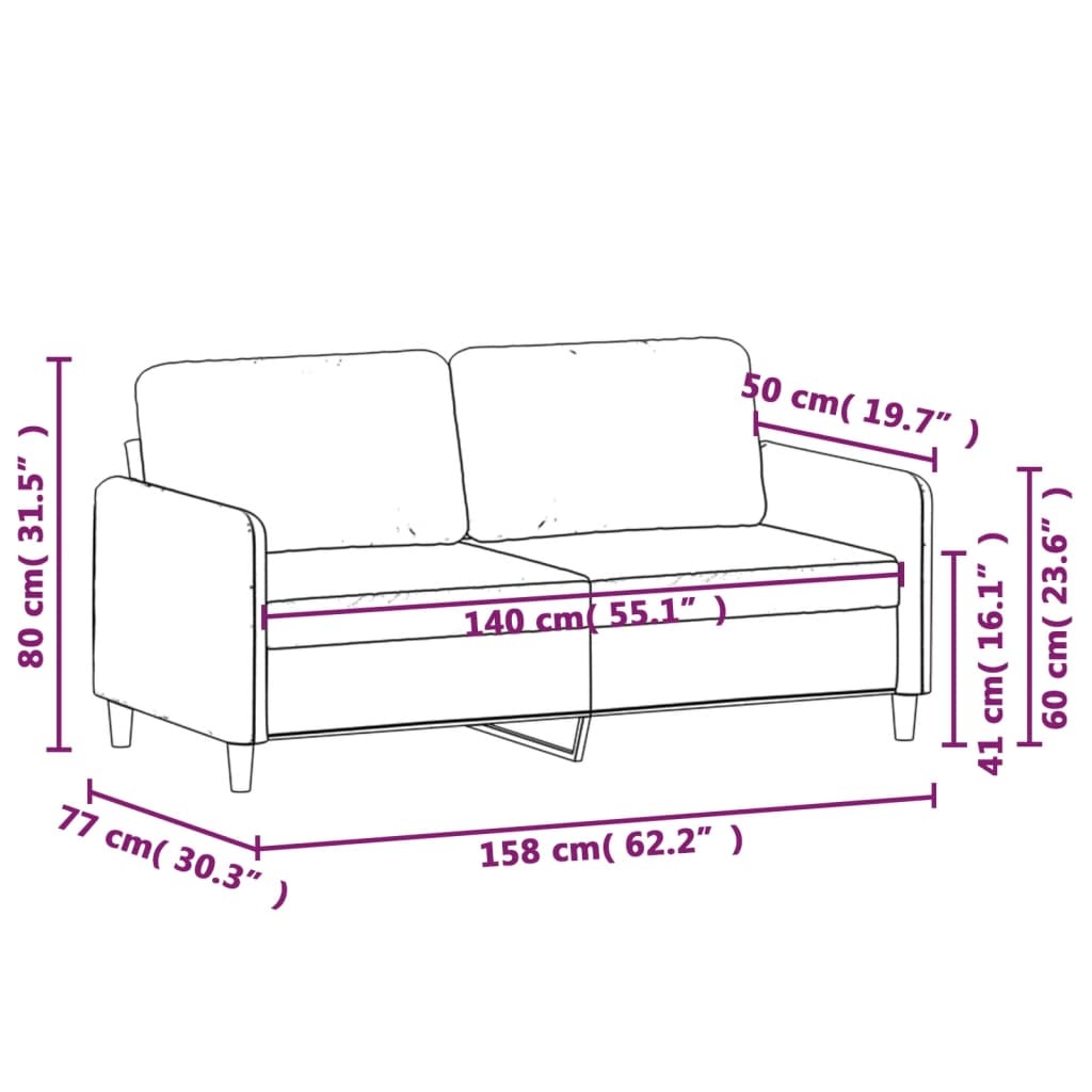 VidaXL 2-Zitsbank Lichtgrijs 140cm - 35% Korting!