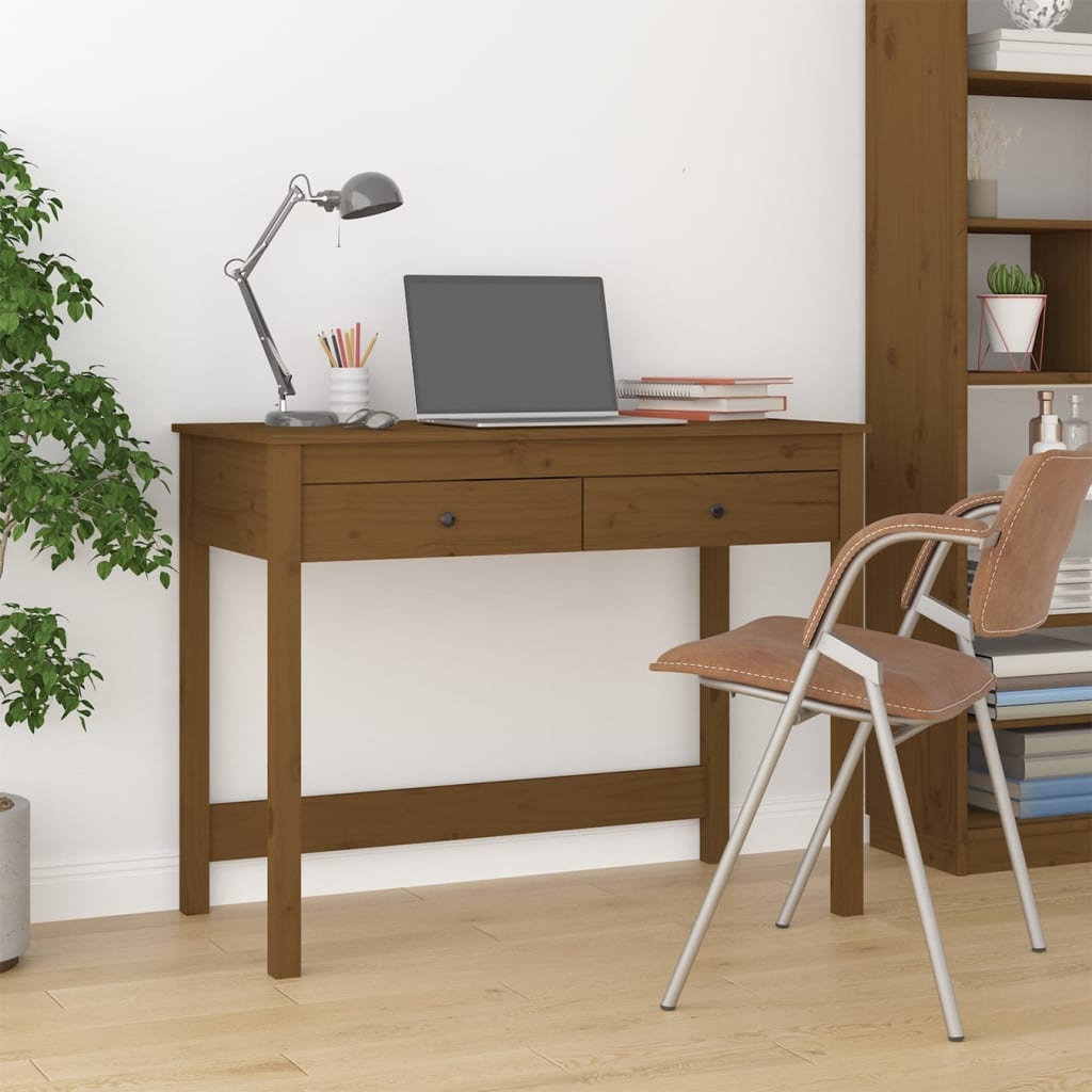 Bureau Grenenhout Honingbruin 100cm - 35% Korting!
