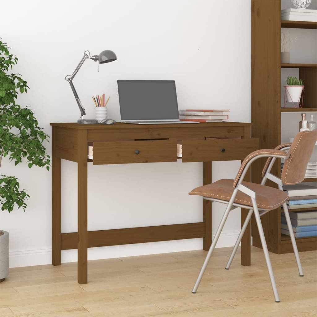 Bureau Grenenhout Honingbruin 100cm - 35% Korting!