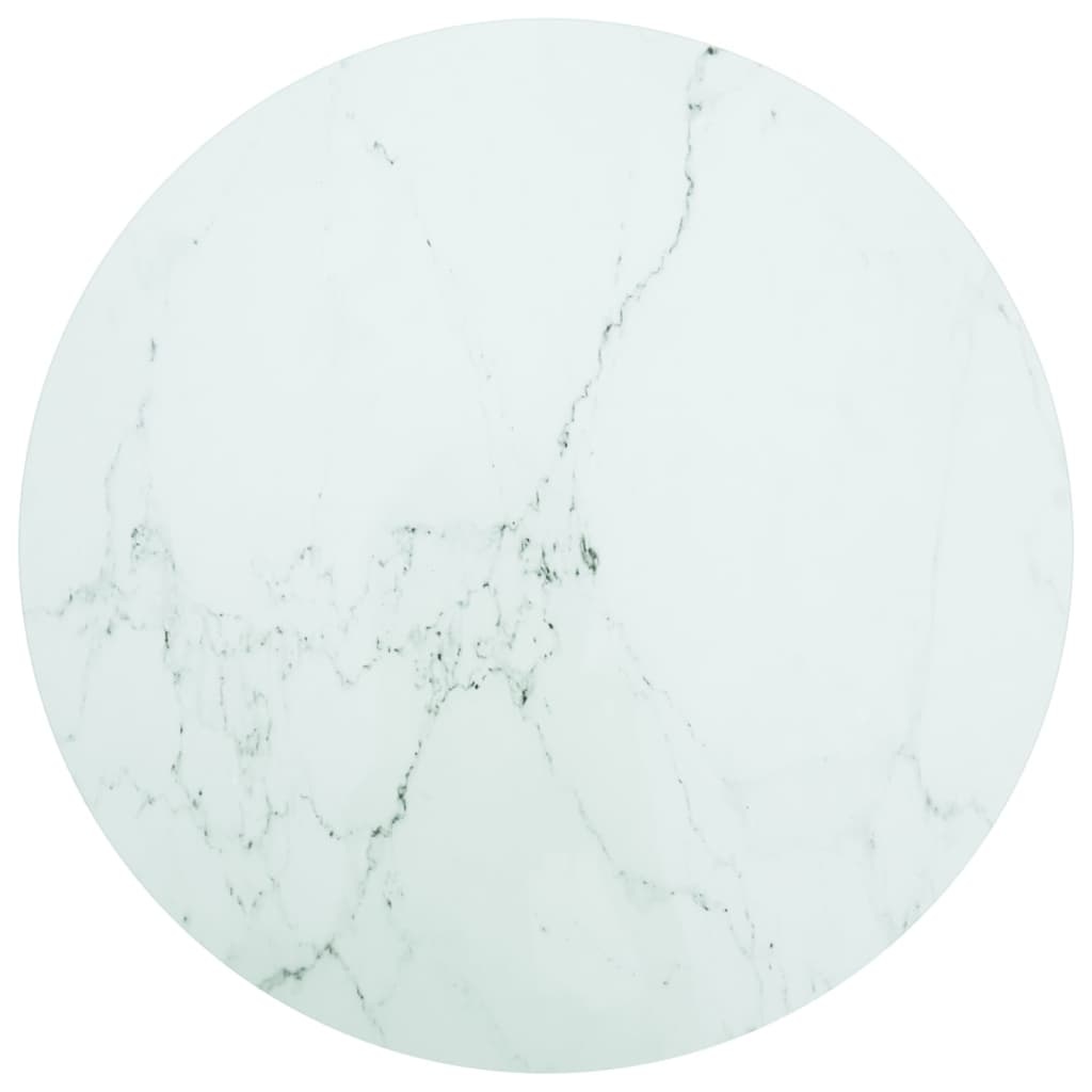 vidaXL Tafelblad Glas Ø80cm Wit Marmerlook - 35% Korting!