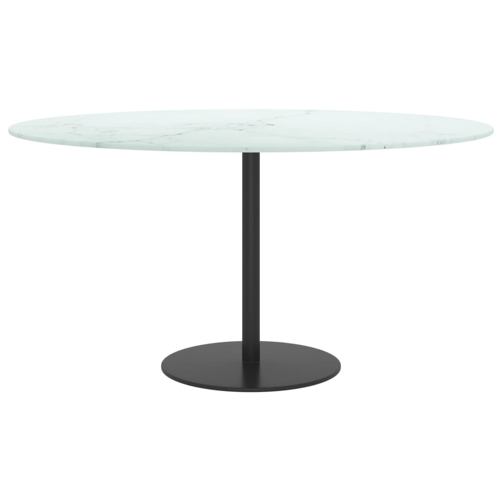 vidaXL Tafelblad Glas Ø80cm Wit Marmerlook - 35% Korting!
