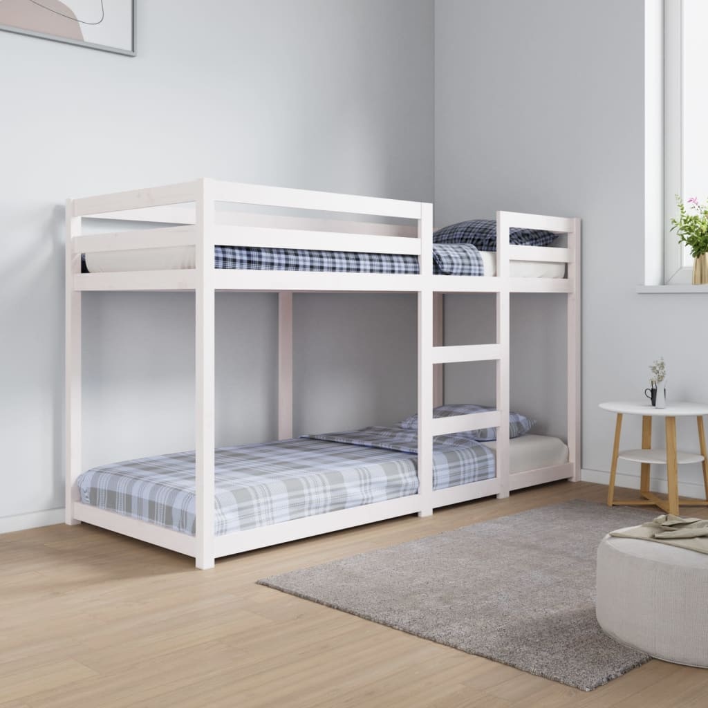 vidaXL Stapelbed 75x190 Grenenhout Wit -35% Korting!