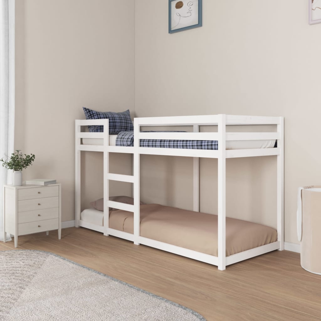 vidaXL Stapelbed 75x190 Grenenhout Wit -35% Korting!