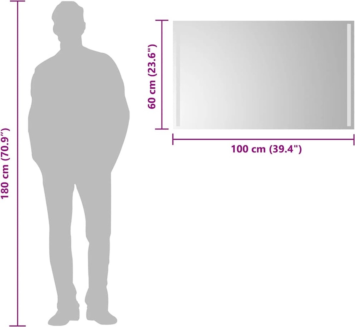 vidaXL LED Badkamerspiegel 100x60 cm - 57% Korting!
