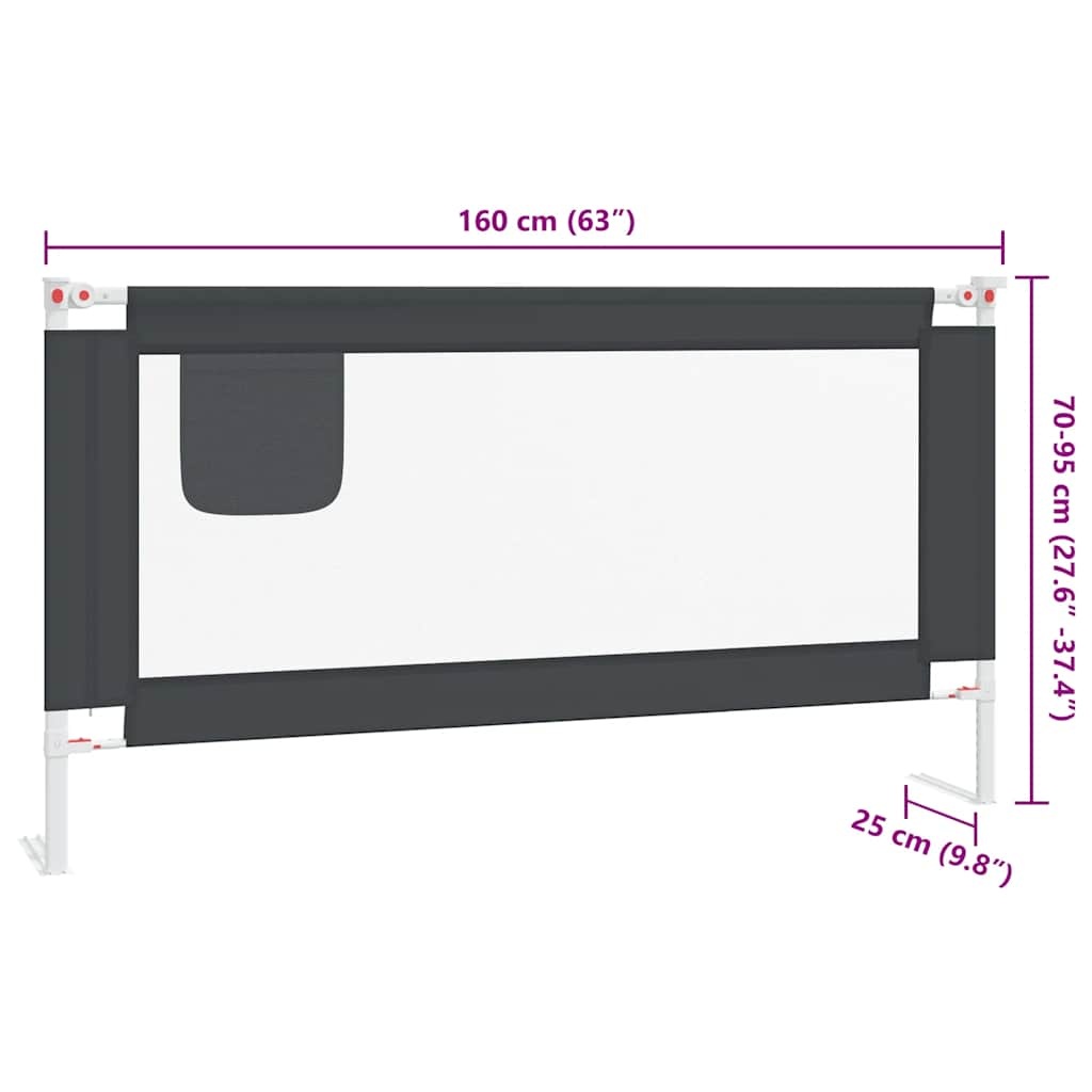 vidaXL Bedhekje Peutertijd - 160cm Donkergrijs - 35% Korting!