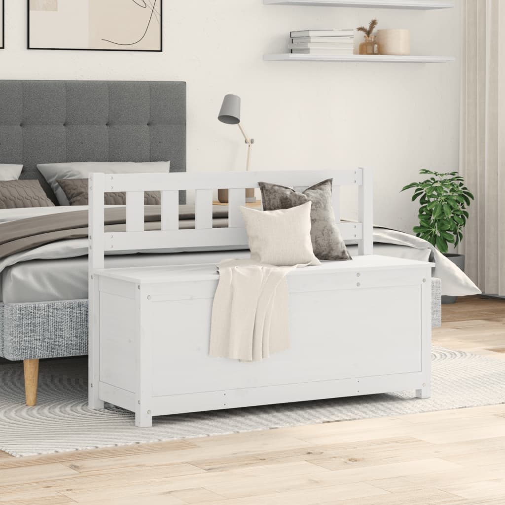 vidaXL Bankje Grenenhout Wit - 110cm - 35% Korting!
