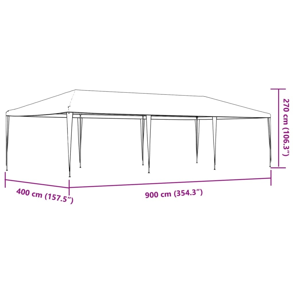 vidaXL Partytent 4x9m Wit - 35% Korting!
