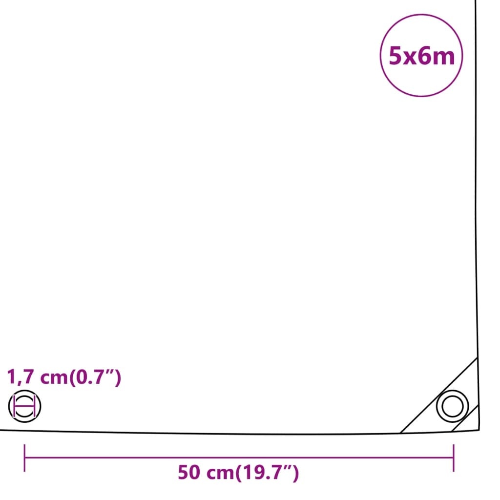 vidaXL Dekzeil Grijs 5x6m - 35% Korting! Topdeal