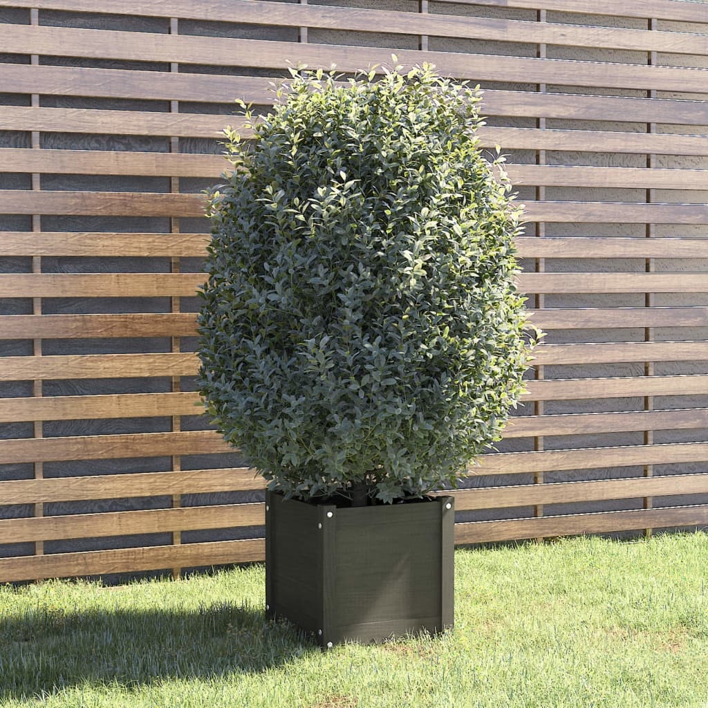 vidaXL Plantenbak Grijs 40x40cm - 53% Korting!