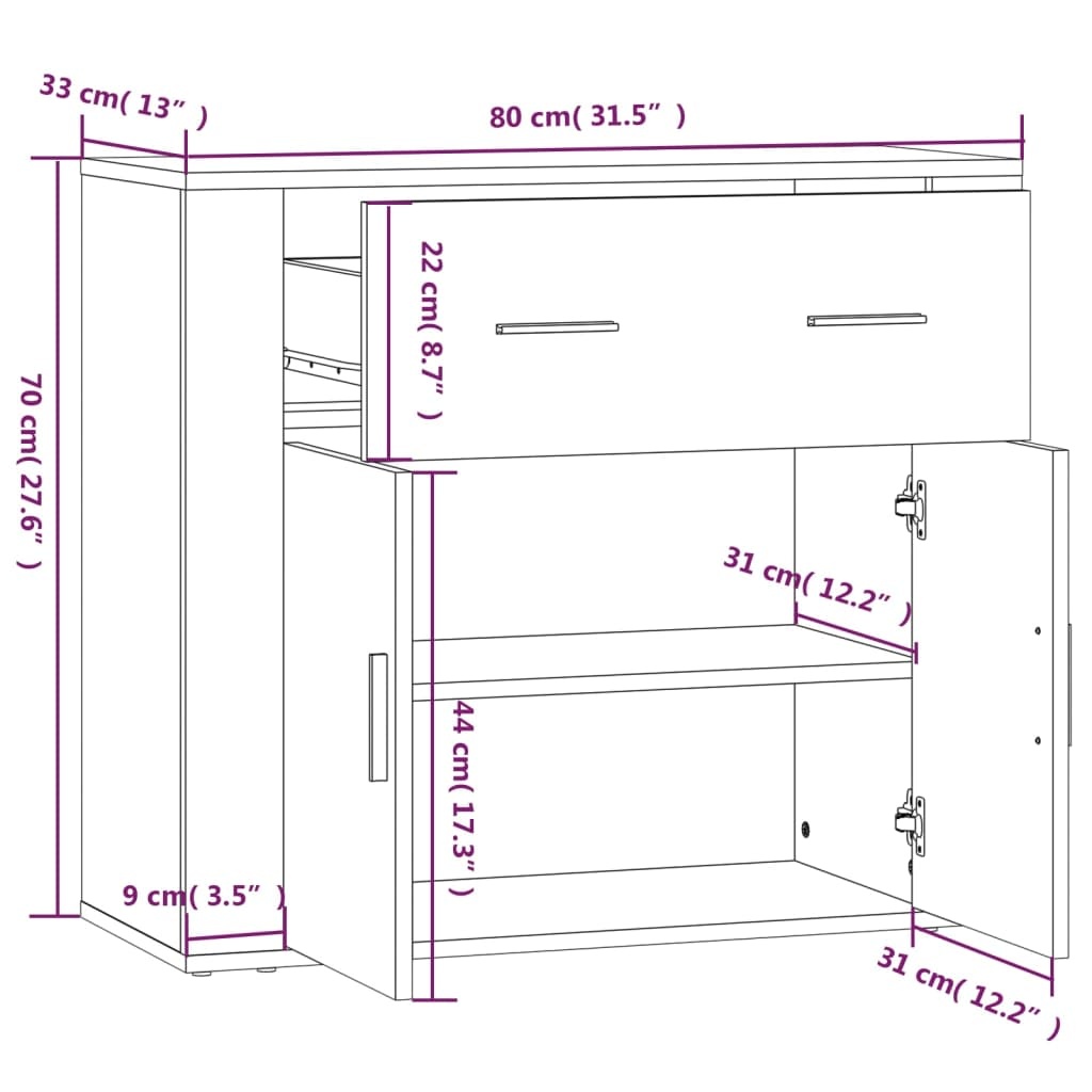 vidaXL Dressoir Wit 80cm - Zo Goed Als Nieuw! 47% Korting
