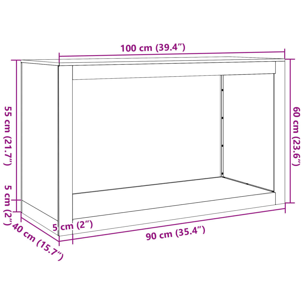 vidaXL Haardhoutrek Antraciet - 100x40x60cm - 35% Korting!