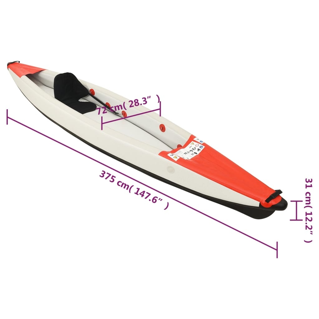 vidaXL Opblaasbare Kajak Rood -35%! 375cm - Zo Goed Als Nieuw