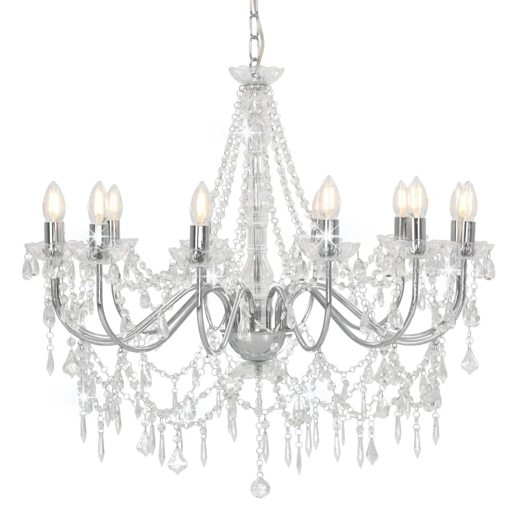 Kroonluchter Kristal Zilver 12xE14 - 35% Korting!