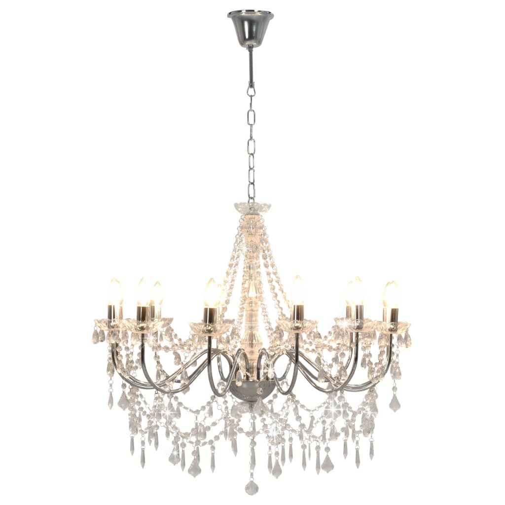 Kroonluchter Kristal Zilver 12xE14 - 35% Korting!