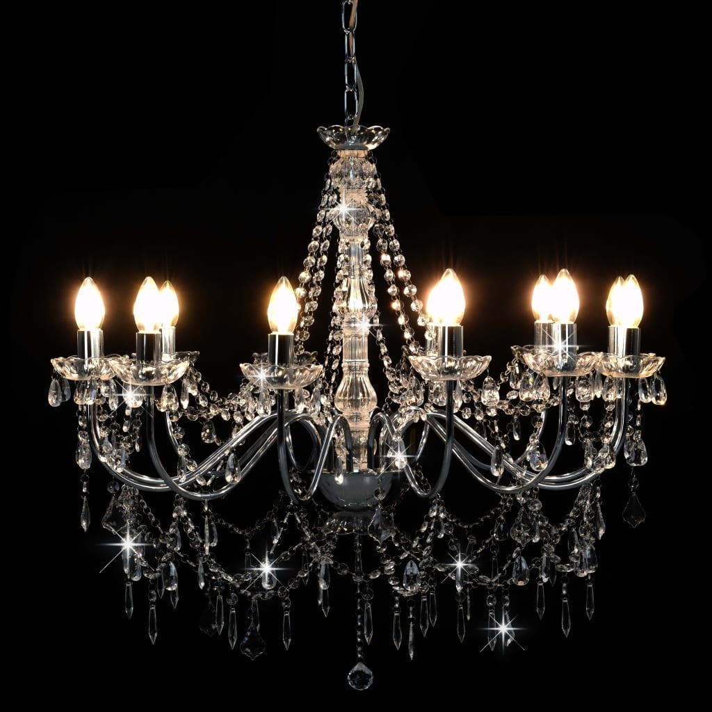 Kroonluchter Kristal Zilver 12xE14 - 35% Korting!