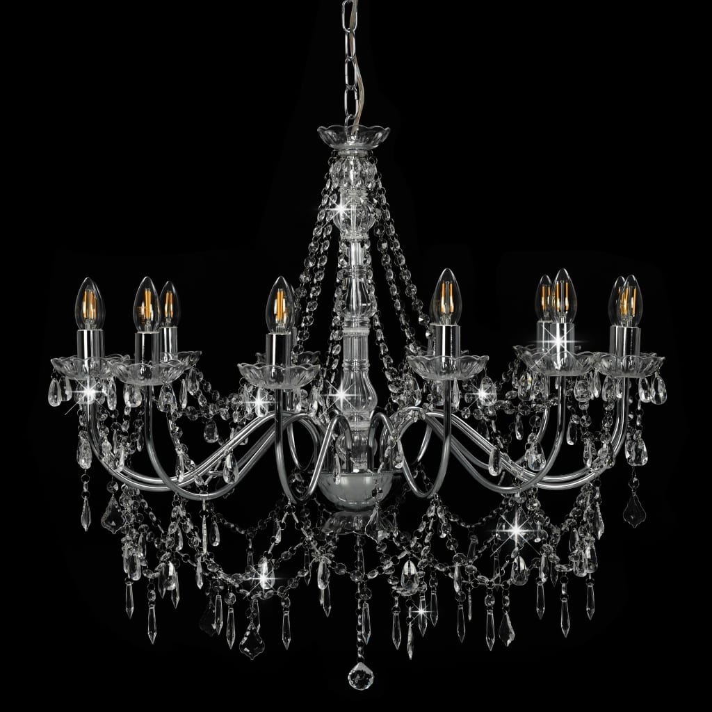 Kroonluchter Kristal Zilver 12xE14 - 35% Korting!