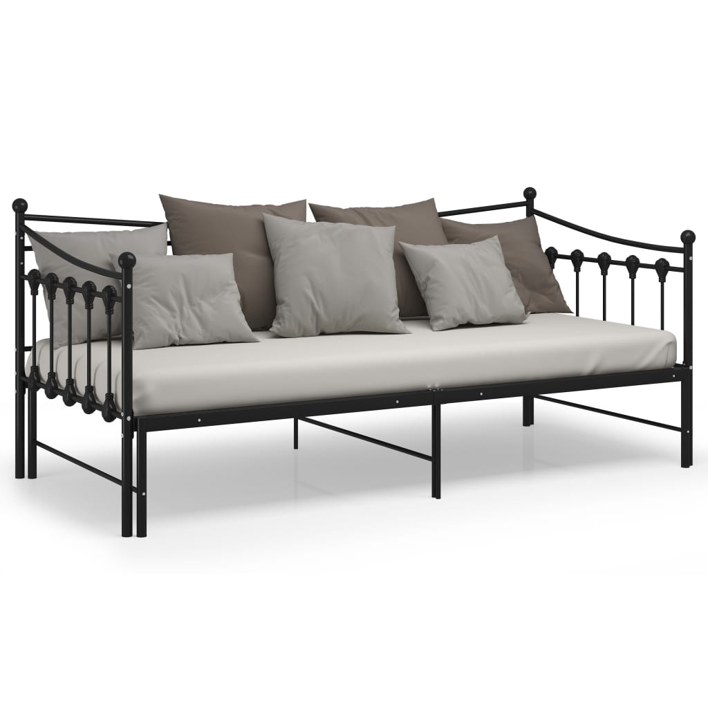 vidaXL Uittrekbare Slaapbank 90x200 cm Zwart - 35% Korting!