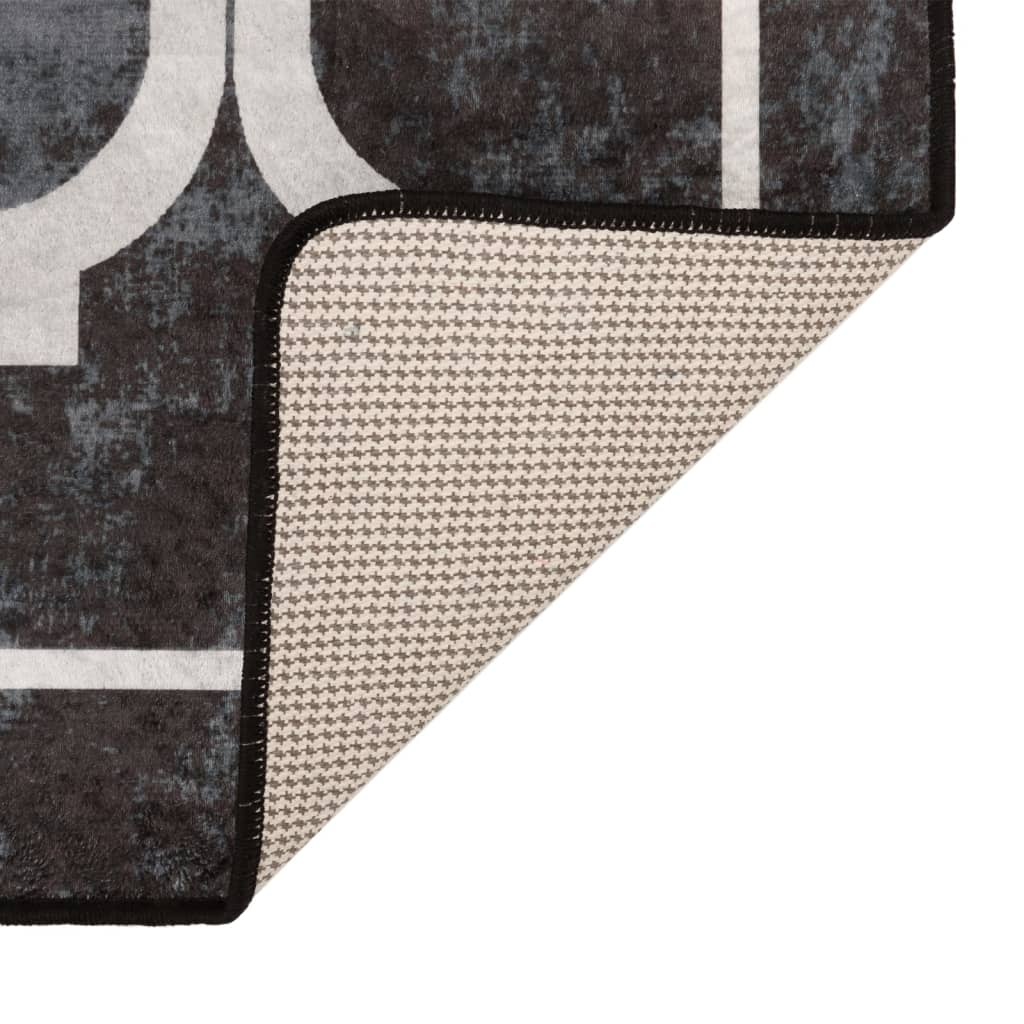 VidaXL Wasbaar Vloerkleed 80x300 Zwart/Wit -35%
