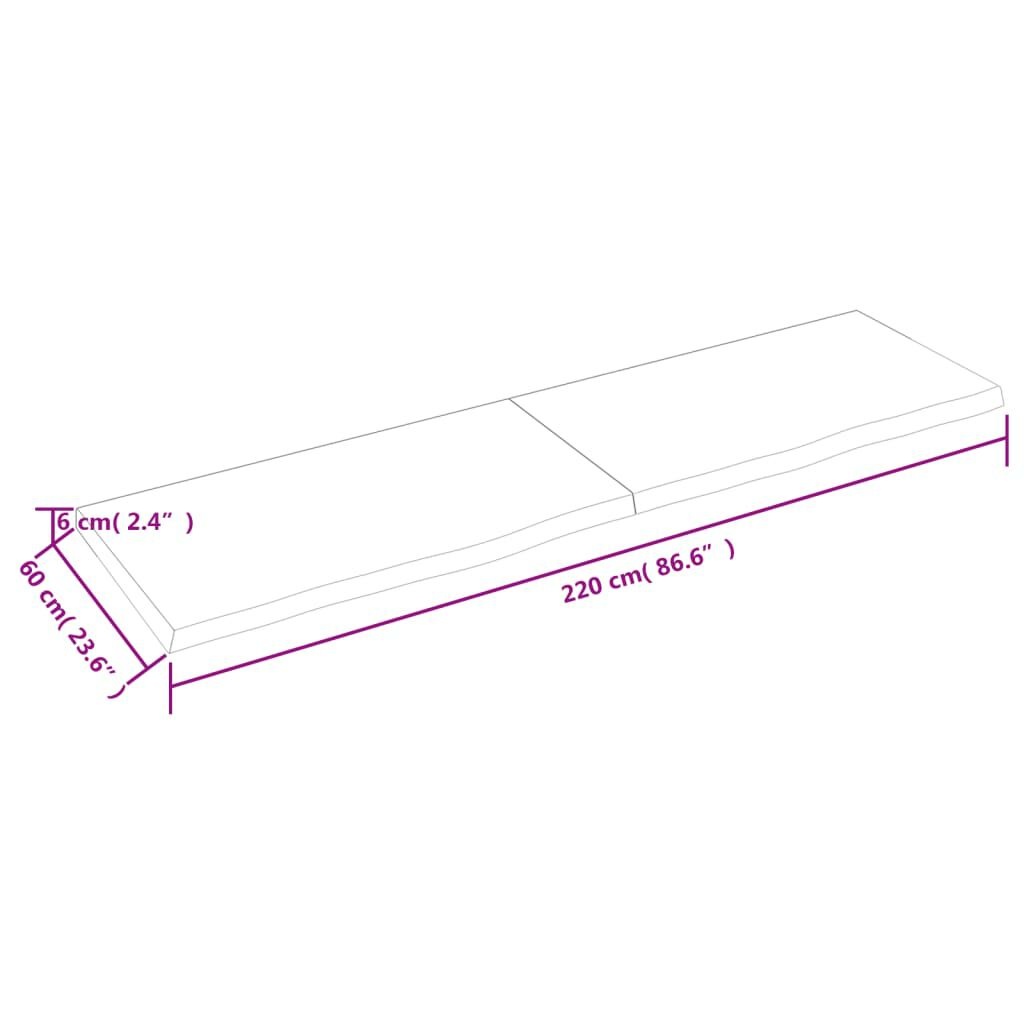 Wandschap Eiken 220x60cm Lichtbruin - 57% Korting!