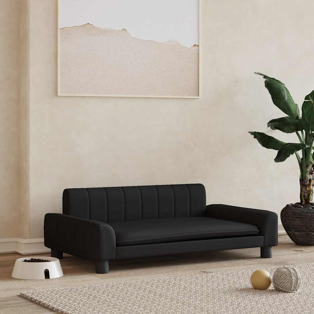 vidaXL Hondenmand Kunstleer Zwart 90x53cm - 35% Korting!