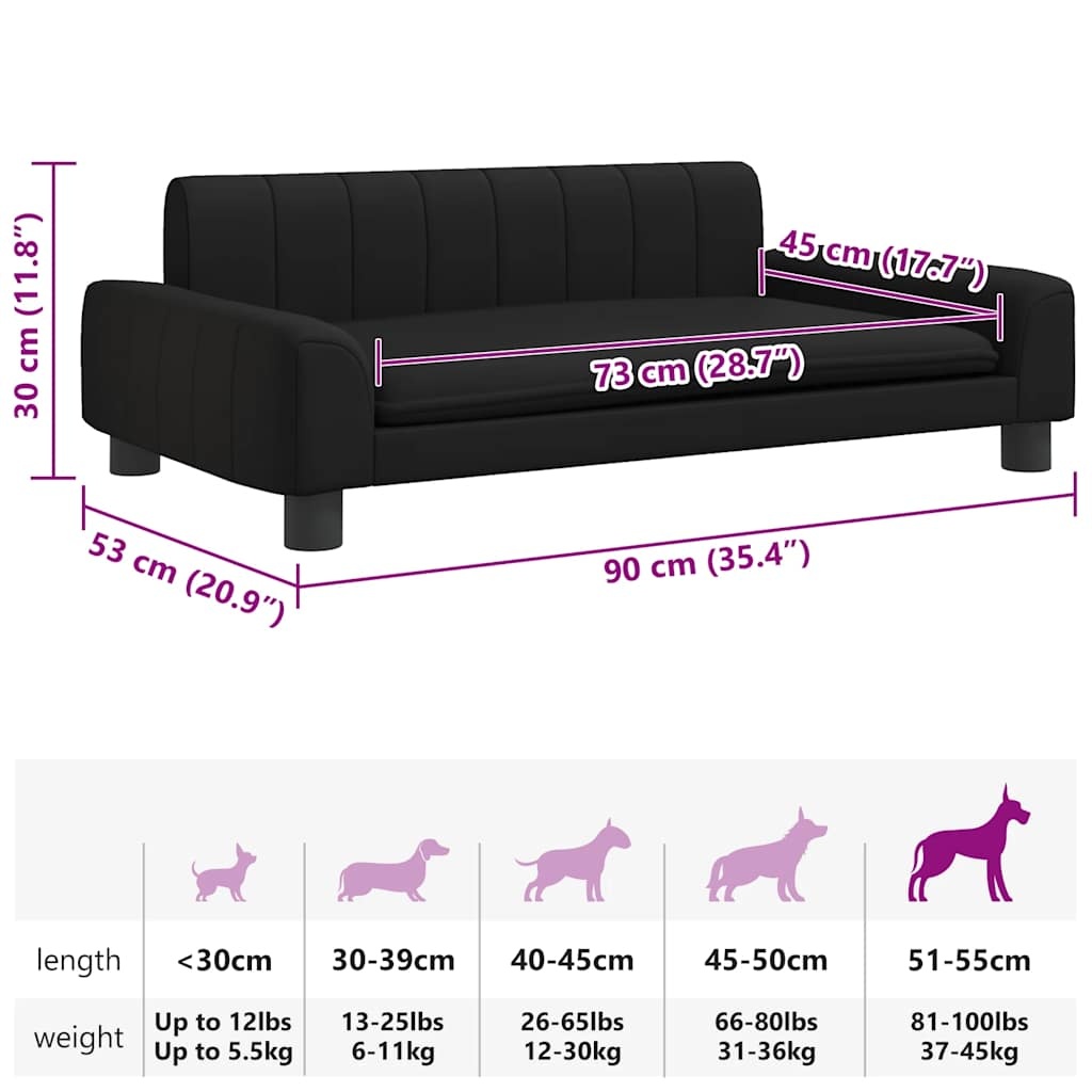 vidaXL Hondenmand Kunstleer Zwart 90x53cm - 35% Korting!
