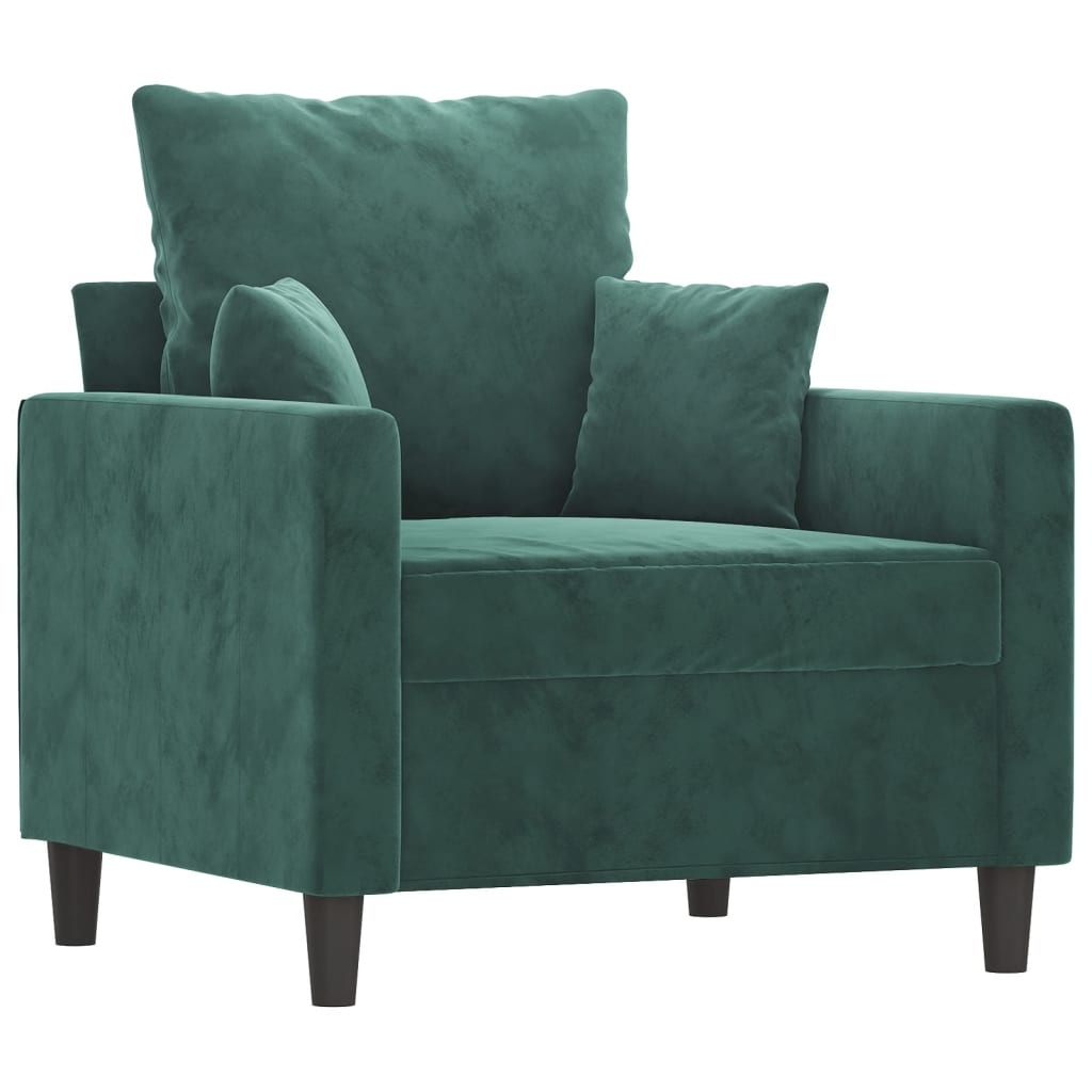 vidaXL Fluweel Fauteuil Donkergroen -60cm- Nu 35% Korting!
