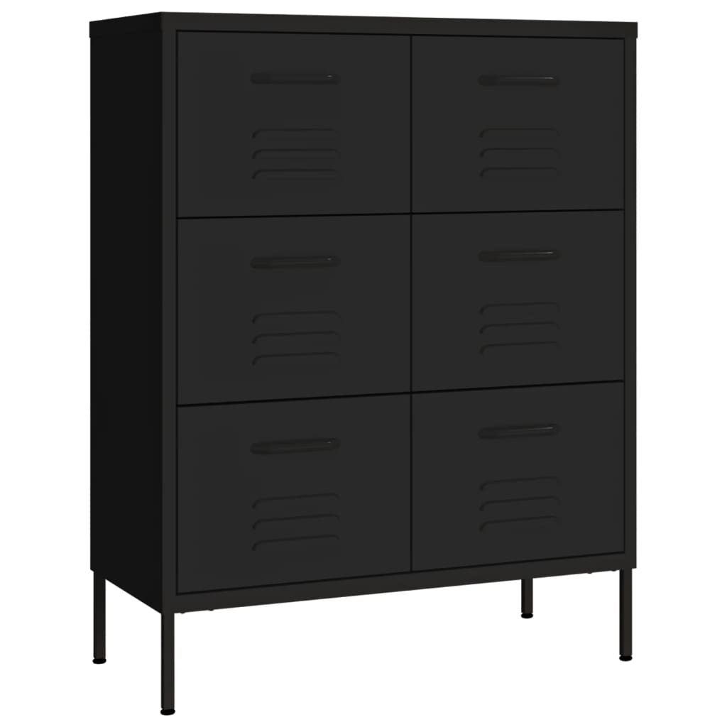 VidaXL Ladekast Staal Zwart 80cm - 35% Korting!