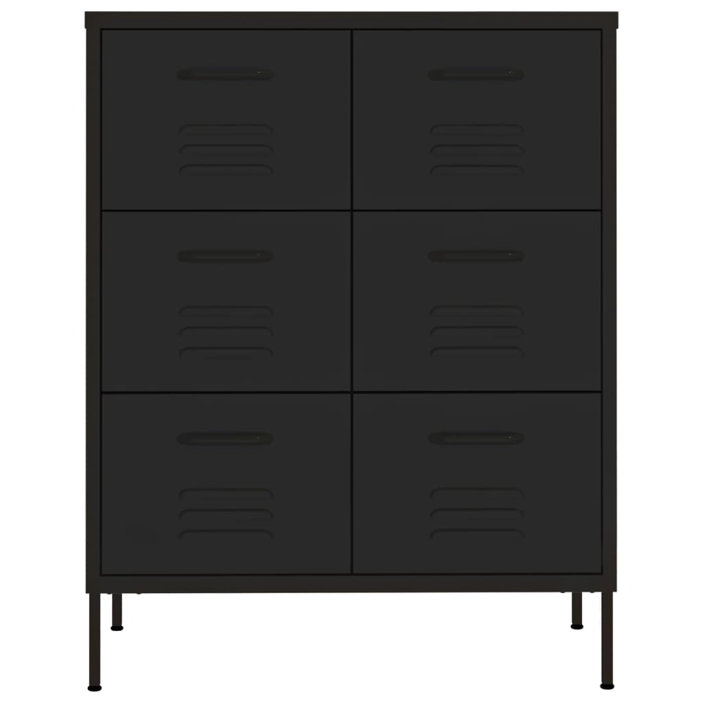VidaXL Ladekast Staal Zwart 80cm - 35% Korting!