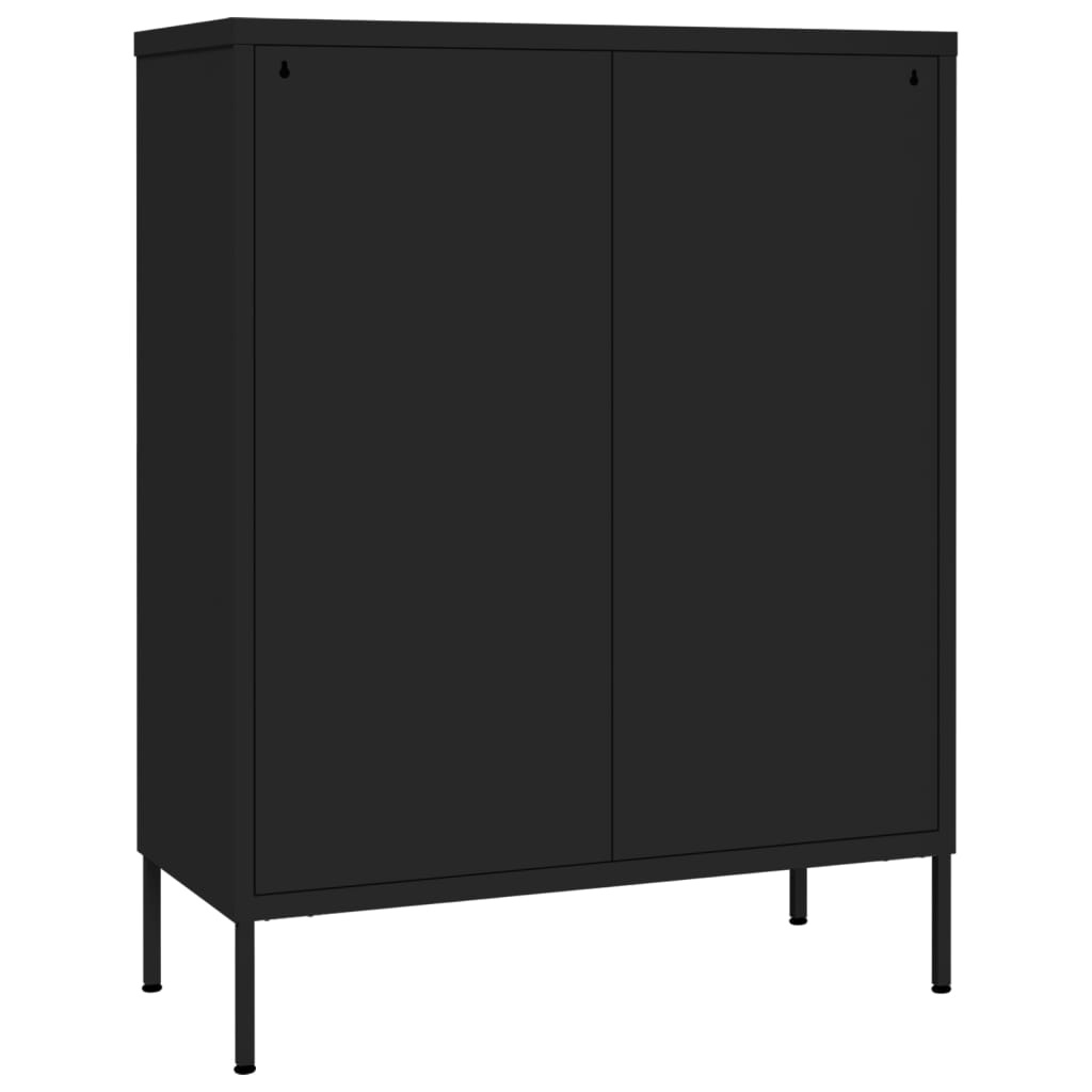 VidaXL Ladekast Staal Zwart 80cm - 35% Korting!
