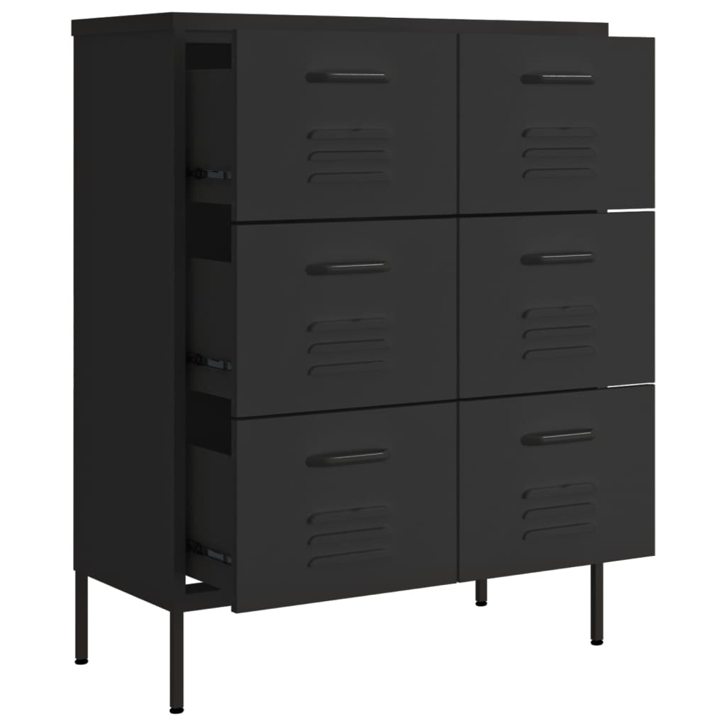 VidaXL Ladekast Staal Zwart 80cm - 35% Korting!