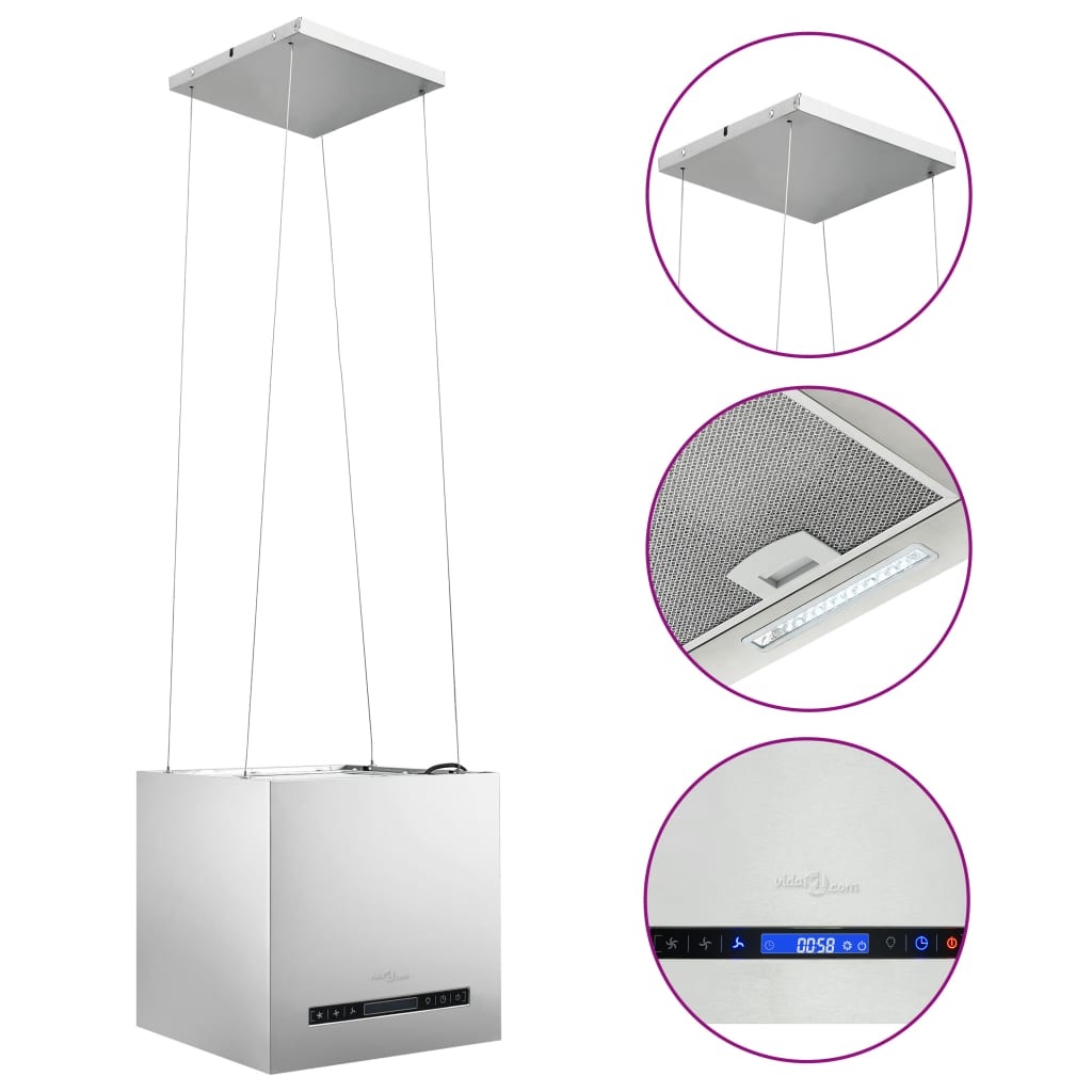 vidaXL Afzuigkap Hangend 37cm RVS - LCD Touch - 35% Korting!