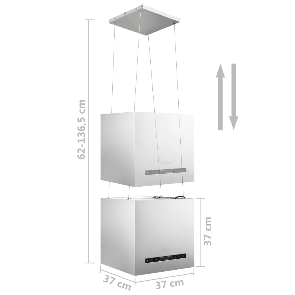 vidaXL Afzuigkap Hangend 37cm RVS - LCD Touch - 35% Korting!