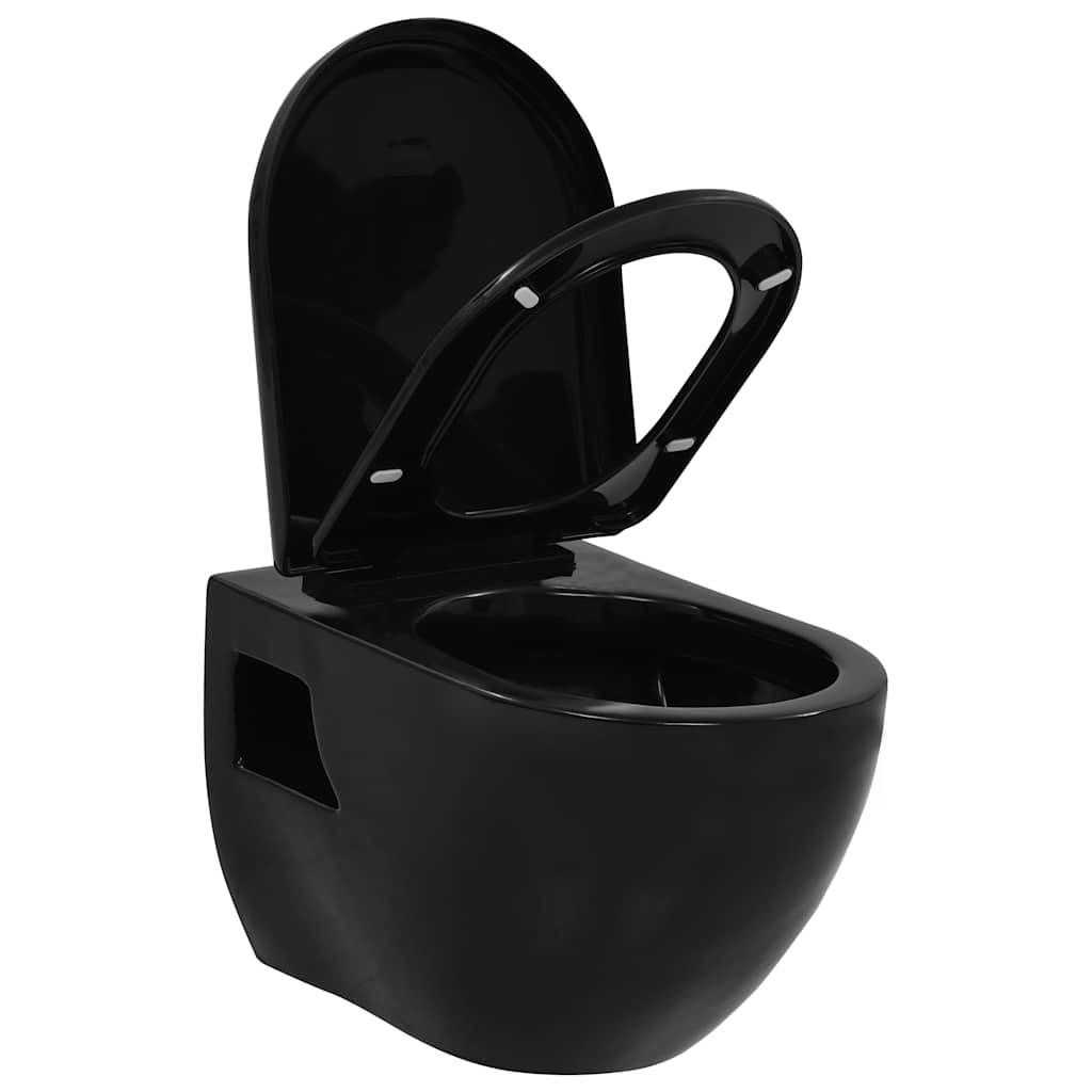 vidaXL Zwart Wandtoilet met Softclose - 35% Korting!