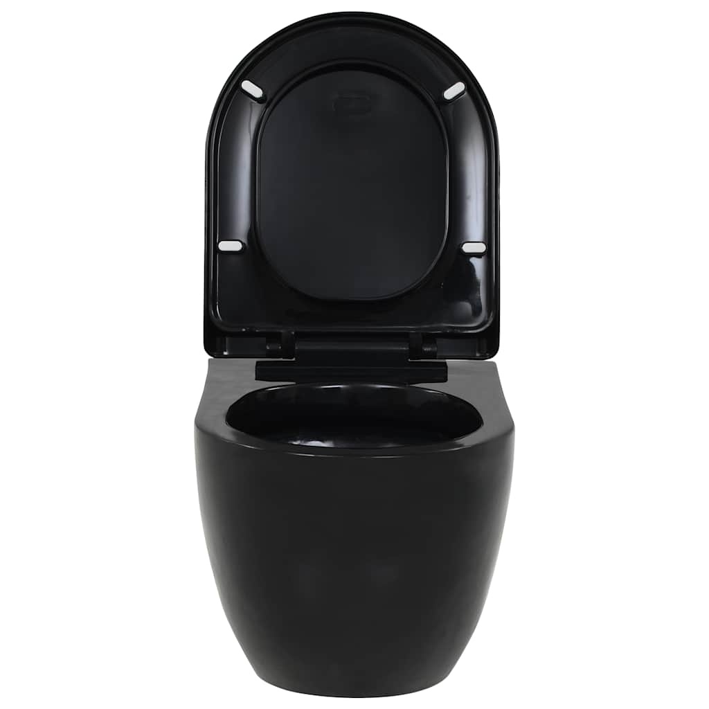 vidaXL Zwart Wandtoilet met Softclose - 35% Korting!