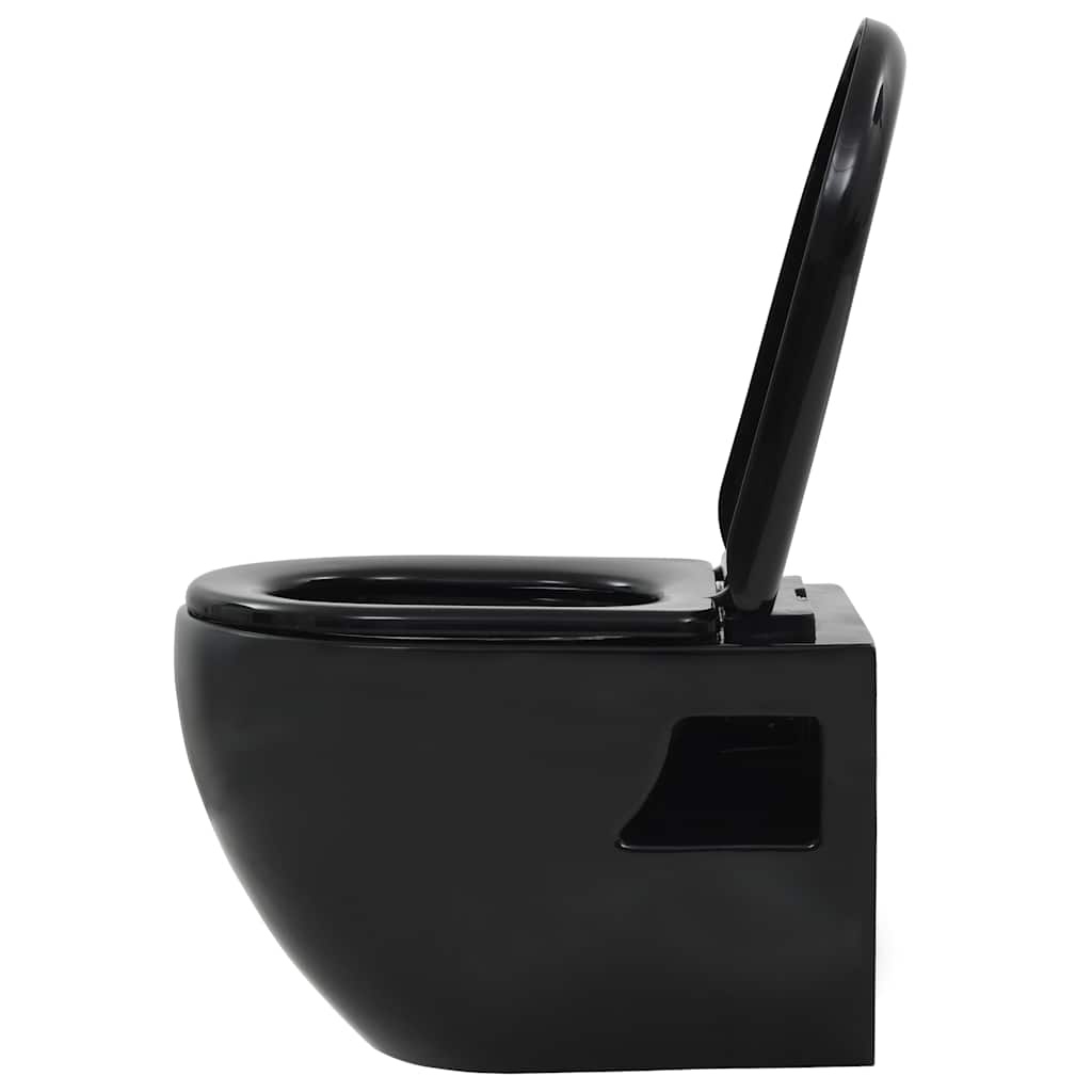 vidaXL Zwart Wandtoilet met Softclose - 35% Korting!