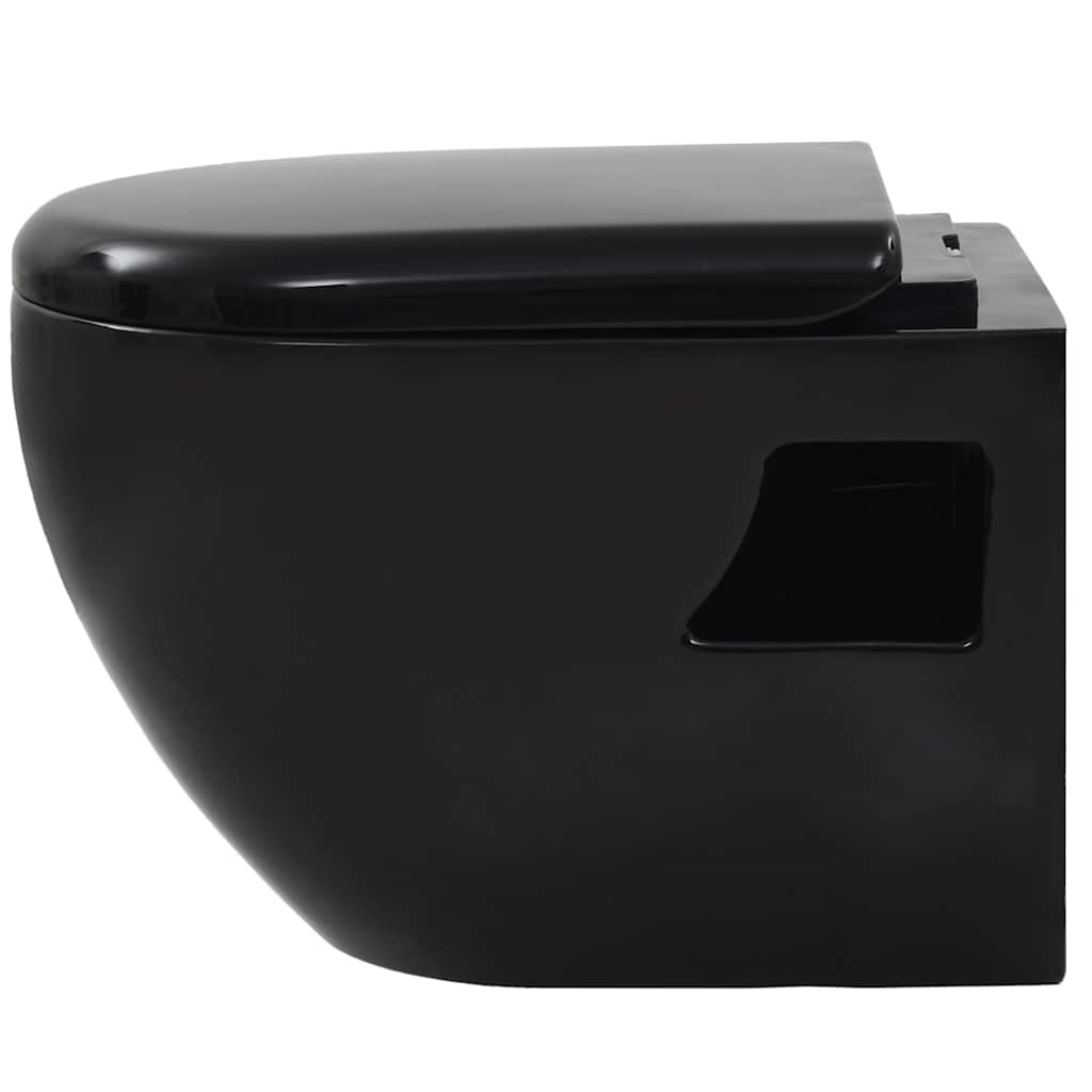 vidaXL Zwart Wandtoilet met Softclose - 35% Korting!