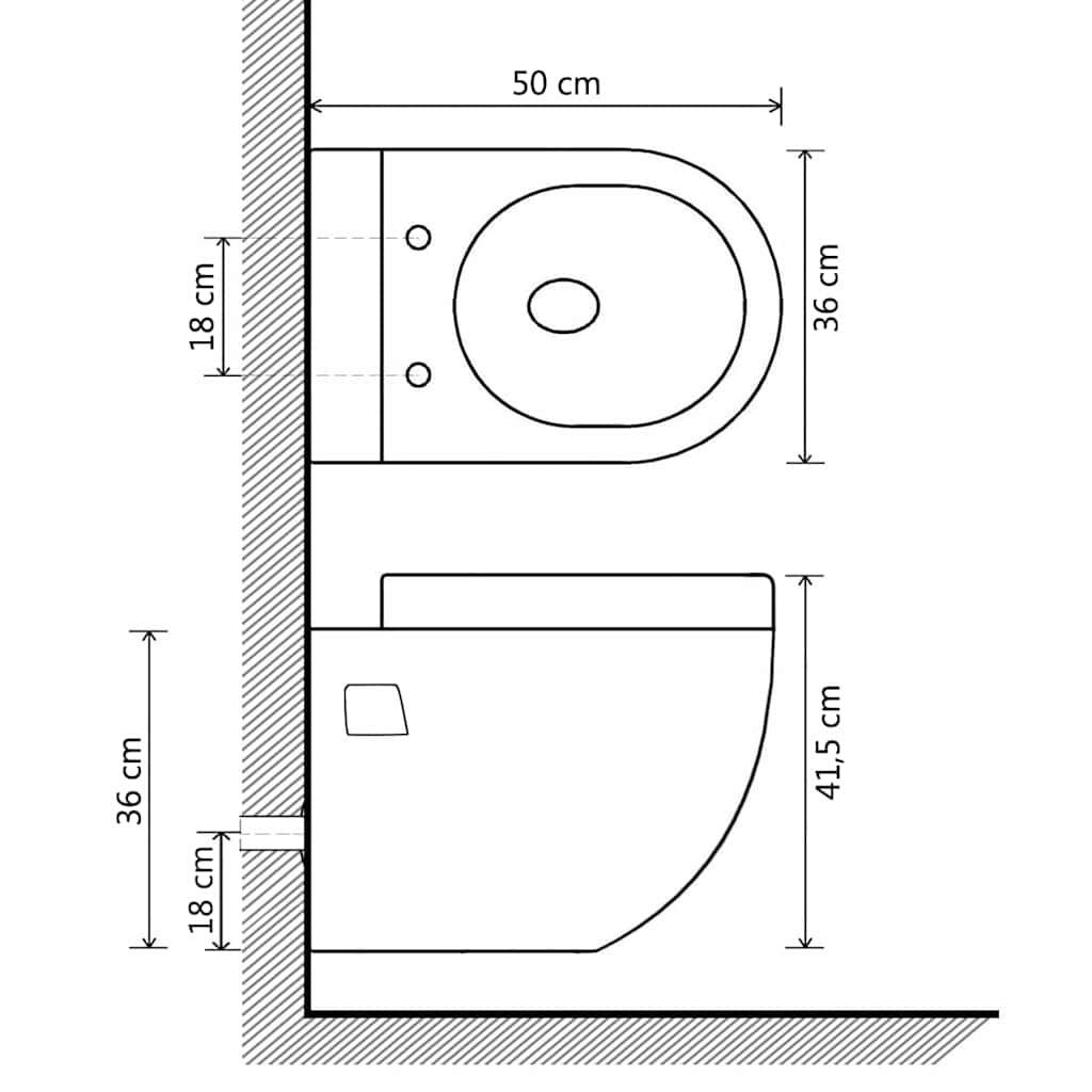 vidaXL Zwart Wandtoilet met Softclose - 35% Korting!