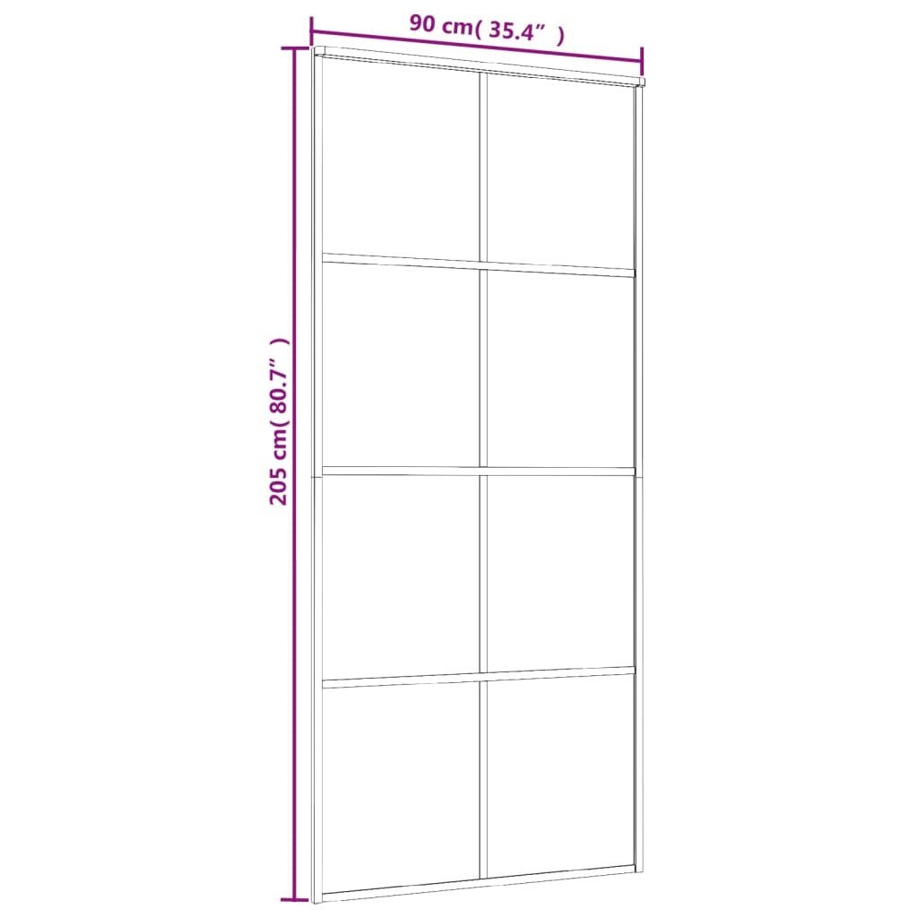 Schuifdeur 90x205 cm wit ESG-glas - 42% Korting!