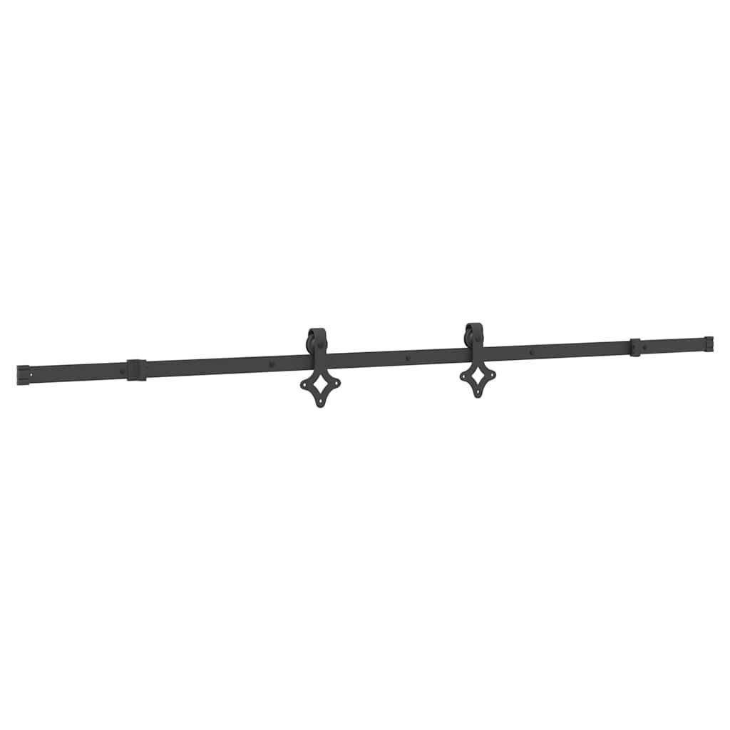 vidaXL Schuifdeur Set 213.5cm Staal Zwart - 41% Korting!
